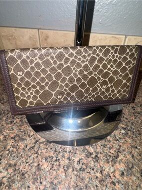 Nina Ricci Brown and Beige Patterned Continental Wallet